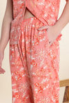 Zivame Nature Trails Knit Cotton Pyjama Set - Burnt Coral — thumbnail 6